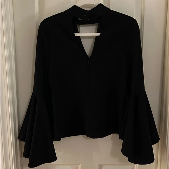 Milly Women's Bell Sleeve Black top size 2 - Picture 4 of 13
